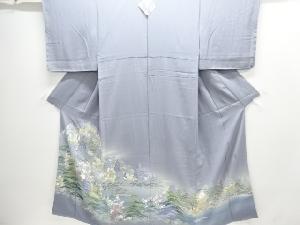 未使用品　作家物　手描き友禅　風景模様一つ紋色留袖